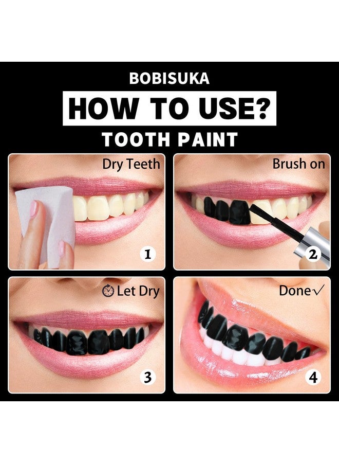 BOBISUKA Black Tooth Paint Professional Black Out Teeth Makeup Solutionsafe Quick Dry & Realistic Perfect For Cosplay Halloween Makeup Theater And Special Effects (5 Ml) - Image 3