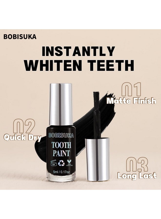 BOBISUKA Black Tooth Paint Professional Black Out Teeth Makeup Solutionsafe Quick Dry & Realistic Perfect For Cosplay Halloween Makeup Theater And Special Effects (5 Ml) - Image 5