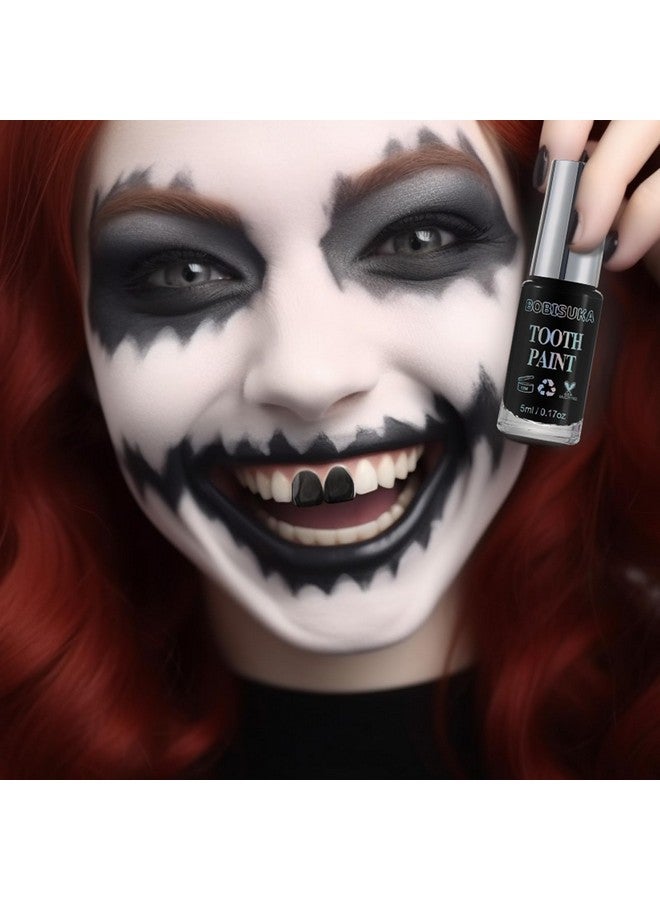 BOBISUKA Black Tooth Paint Professional Black Out Teeth Makeup Solutionsafe Quick Dry & Realistic Perfect For Cosplay Halloween Makeup Theater And Special Effects (5 Ml) - Image 2