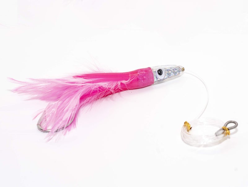 Bimini Lures Set of 6 Tuna Flasher Lures, Rigged with 150 lb Leader and Ready to Go! with Black Mesh Bag - Image 3