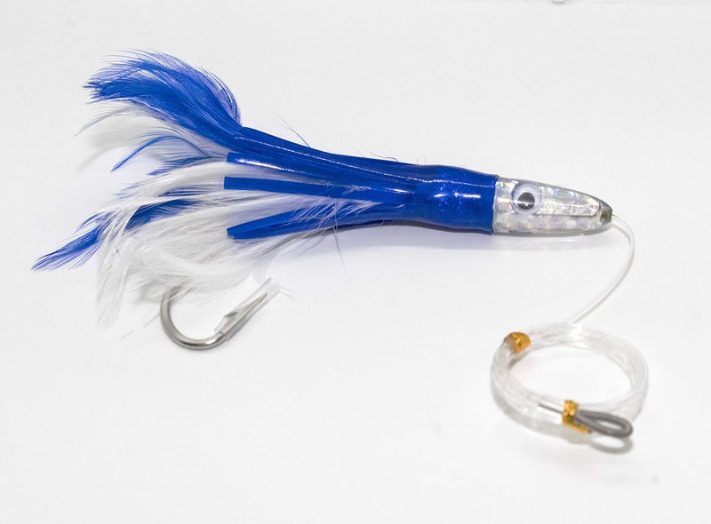 Bimini Lures Set of 6 Tuna Flasher Lures, Rigged with 150 lb Leader and Ready to Go! with Black Mesh Bag - Image 4