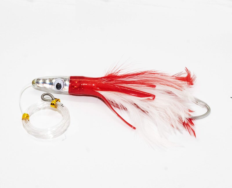 Bimini Lures Set of 6 Tuna Flasher Lures, Rigged with 150 lb Leader and Ready to Go! with Black Mesh Bag - Image 5