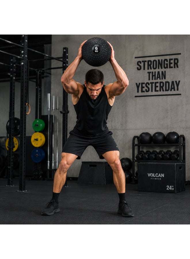 Volcan Fitness Slam Ball 6KG – Heavy Duty Non-Bounce Rubber Medicine Ball for Strength & Cross Training - Image 2
