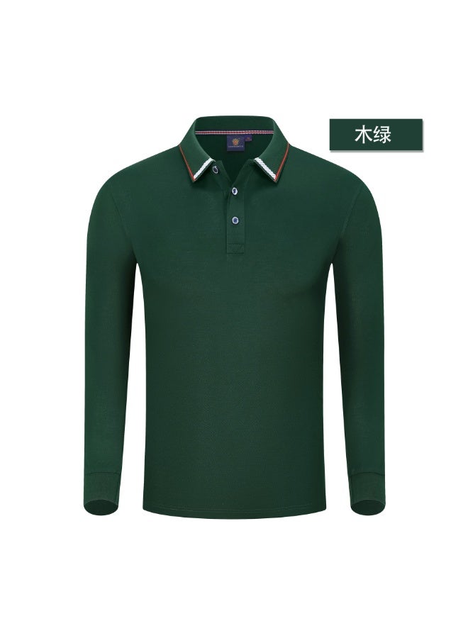 Long Sleeve Cotton Polo Shirt Collared Work Uniform T-Shirt Corporate Workwear Breathable Fashion  - Image 1