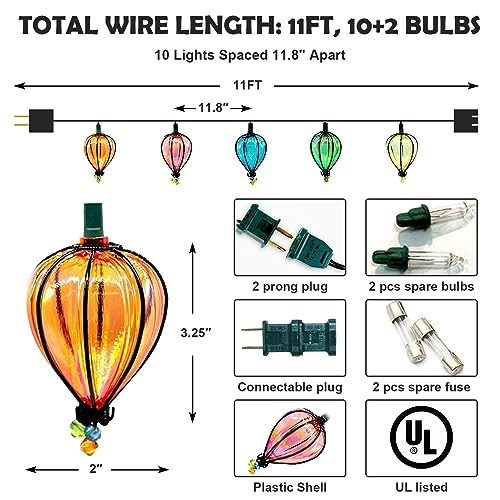 DollarDash 11FT Multicolor String Lights with 10 Bulbs, UL Listed Connectable Waterproof Decorative LED Lights Hanging for Backyard Patio, Indoor/ Outdoor for Christmas Wedding Party Festival Lighting(2pcs) - Image 2