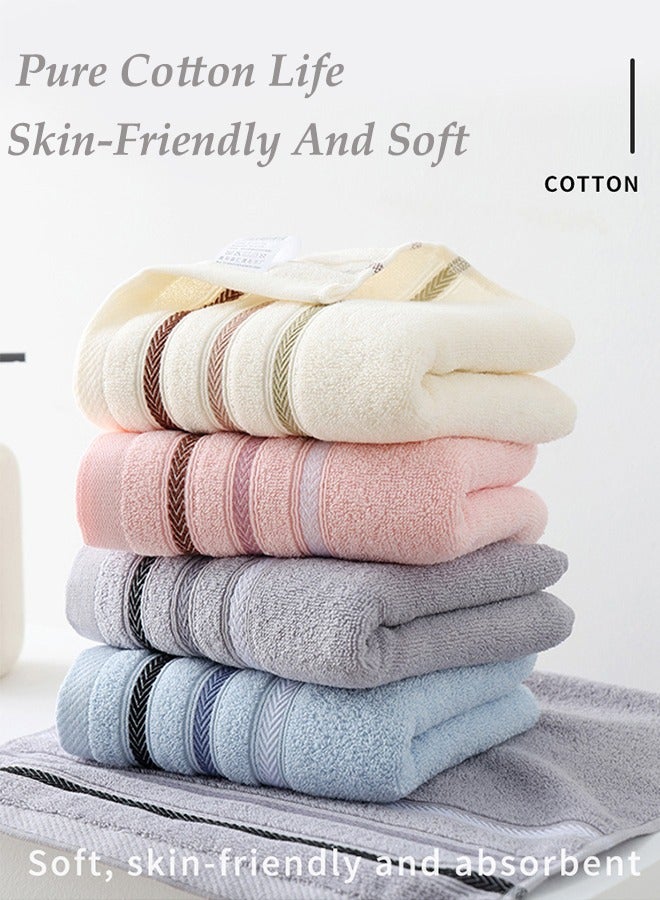 4-Piece Bathroom Towel Set - Premium 100% Cotton Towels - Super Absorbent, Thickened Face And Bath Towels Made From Long-Staple Cotton 33*73  - Image 2