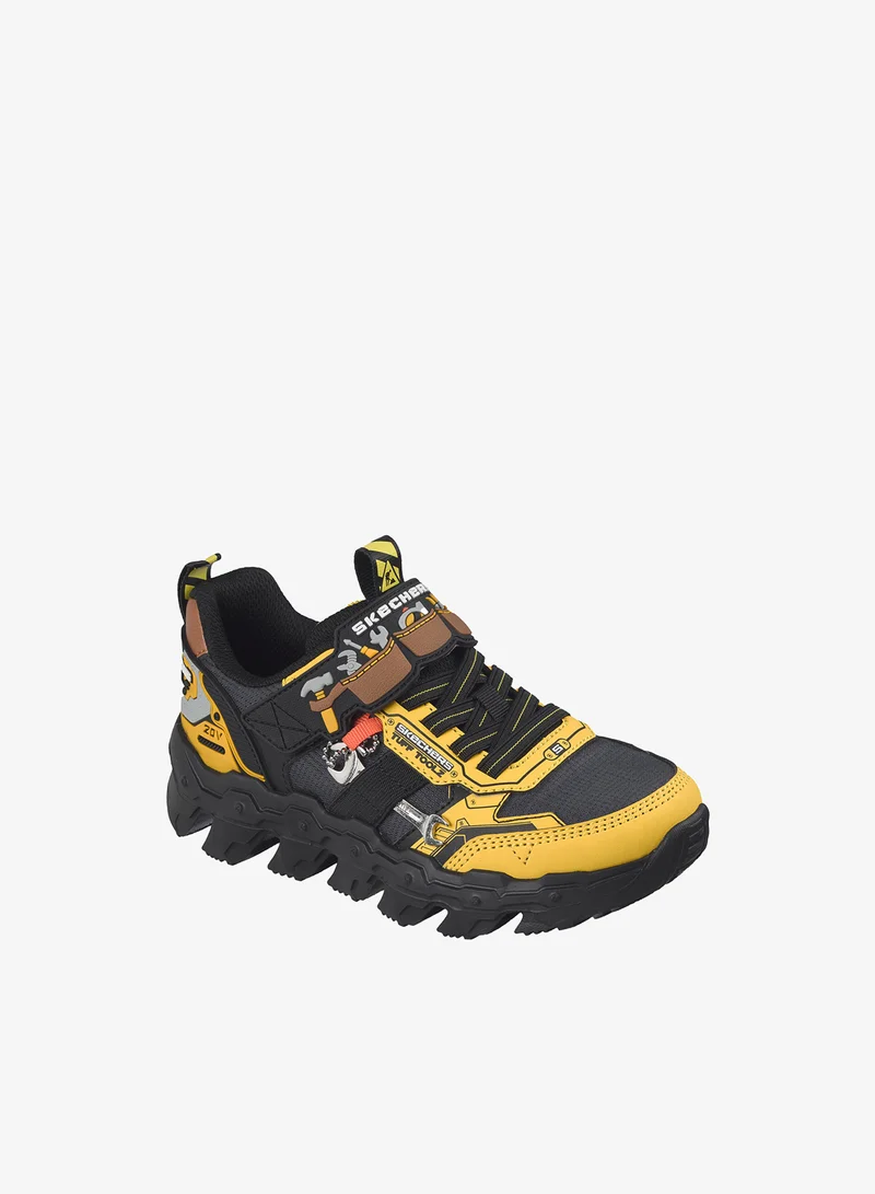 Skechers YELLOW & BLACK SYNTHETIC / CHARCOAL TEXTILE / SILVER TRIM Kids Mega-Flex Lite for Men | Best Price UAE