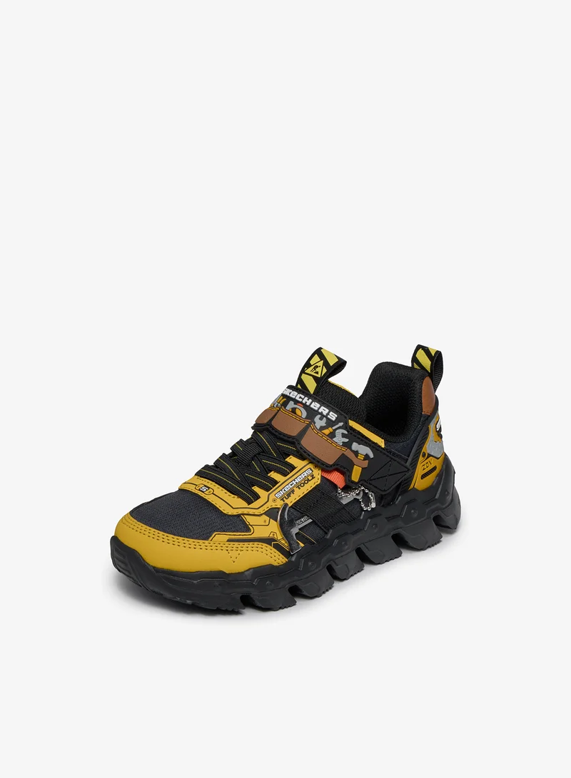 Skechers YELLOW & BLACK SYNTHETIC / CHARCOAL TEXTILE / SILVER TRIM Kids Mega-Flex Lite for Men | Best Price UAE