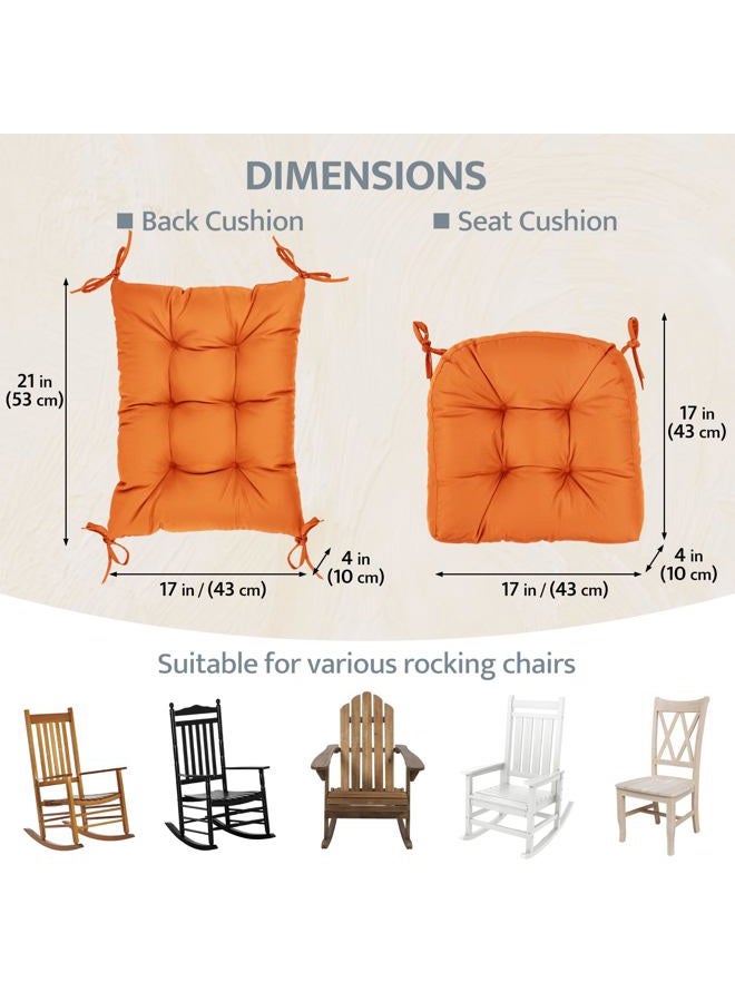 mudilun Rocking Chair Cushion Non-Slip Tufted Indoor/Outdoor Rocking Chair Cushions 80% Water Proof with Straps for Living Room Baby Room Garden High Back Rocking Chair Pads - Image 4