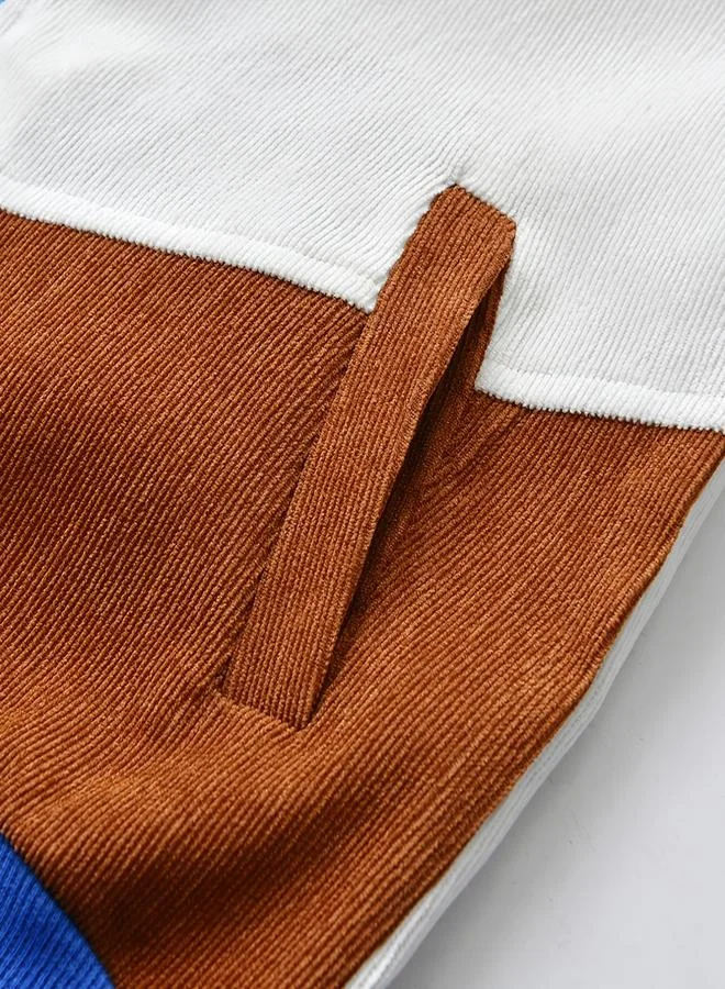 تايك تو جاكيت طويل الأكمام بسحّاب بنمط كتل الألوان