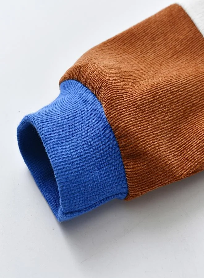 تايك تو جاكيت طويل الأكمام بسحّاب بنمط كتل الألوان