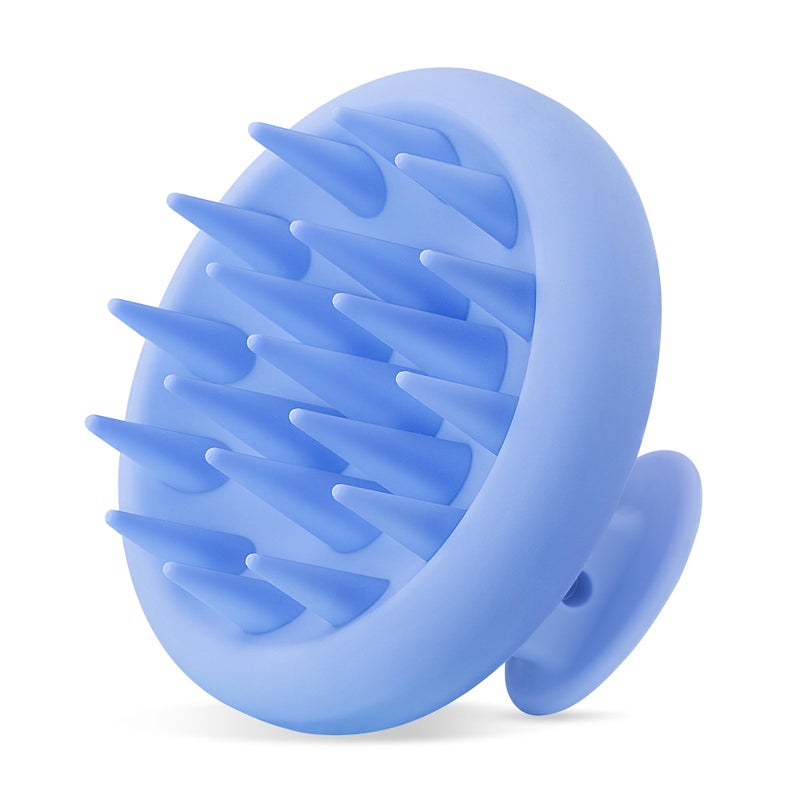 HEETA Scalp Massager Hair Growth, Scalp Scrubber with Soft Bristles, Integrated Silicone Design, Scalp Exfoliator for Dandruff Removal & Relax Scalp, Shampoo Brush Fit Wet Dry Hair Use, Blue - Image 1