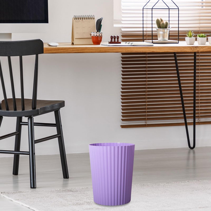 Jiatua Small Trash Can Plastic Wastebasket Round Garbage Container Bin For Bathroom  Kitchen  Bedroom  Home Office  College Dorm  Taro Purple - Image 2