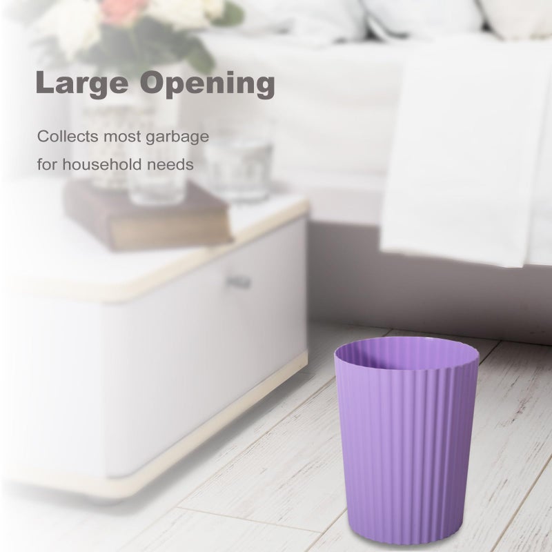 Jiatua Small Trash Can Plastic Wastebasket Round Garbage Container Bin For Bathroom  Kitchen  Bedroom  Home Office  College Dorm  Taro Purple - Image 3
