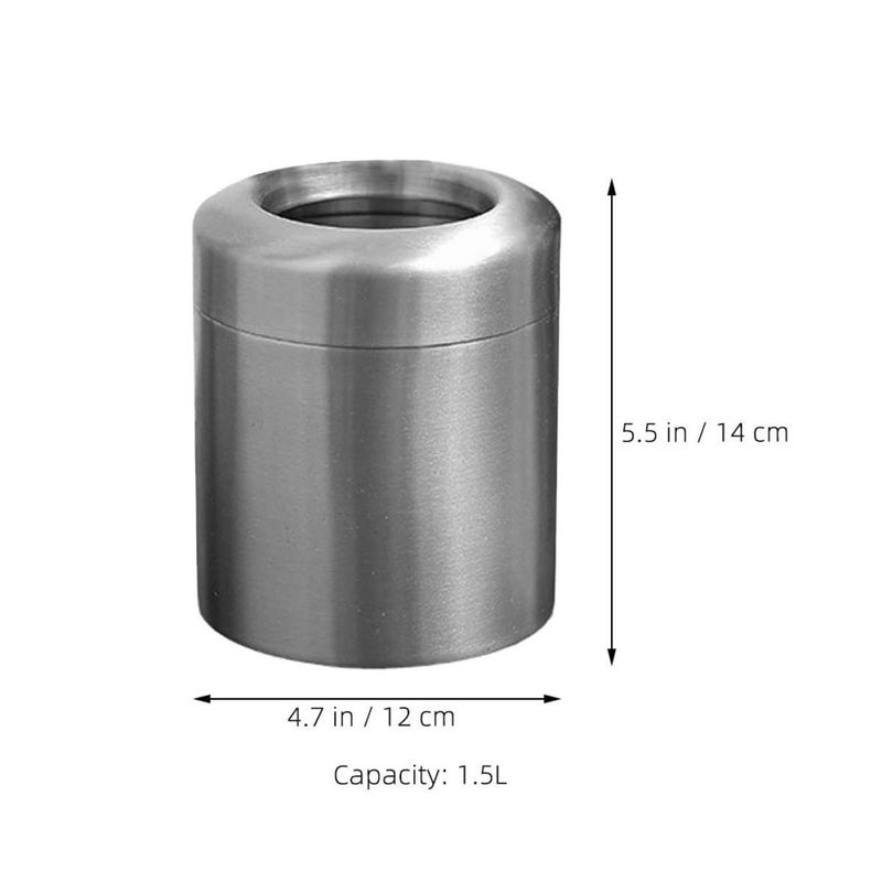 Mini Stainless Steel Trash Can 1 5L Small Circular Wastebasket For Bathroom Desktop Kitchen - Image 3