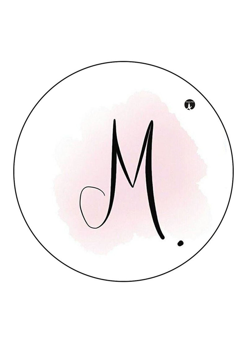 RKN Letter M Printed Mouse Pad  Round  Multicolour
