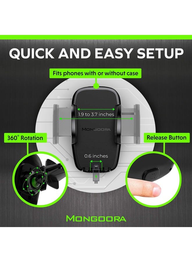 Mongoora Universal Air Vent Car Phone Mount Holder - Updated Version - for Any Smartphone - Car Cell Phone Holder - Vent Phone Holder - Car Vent Mount - Air Vent Mount Holder - for Women Men. - Image 4