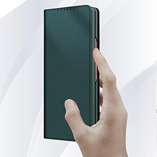 Tech Trendz TechTrendz TPU Shockproof Kickstand Magnetic Leather Flip Cover with Pen Holder Compatible for Samsung Galaxy Z Fold 3 Wallet Case with Card Slot - Black - Image 2