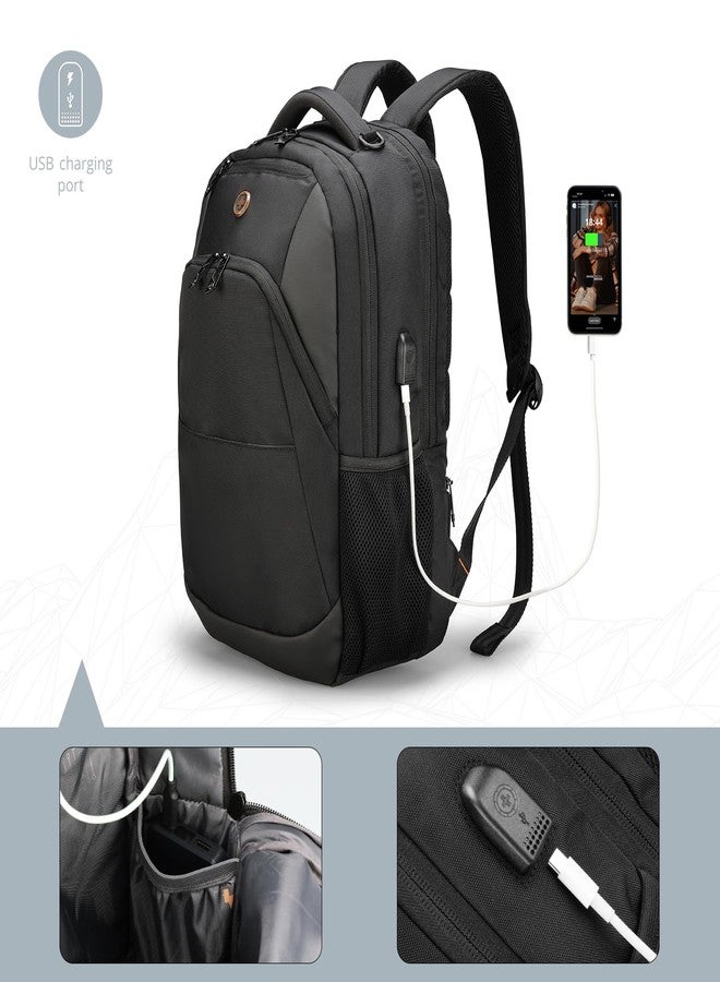 Swissdigital Design Travel Laptop Backpack, Laptops Backpack with USB Charging Port for Men Women Fits 16 Inch Notebook, Black | SD1670-01 - Image 2