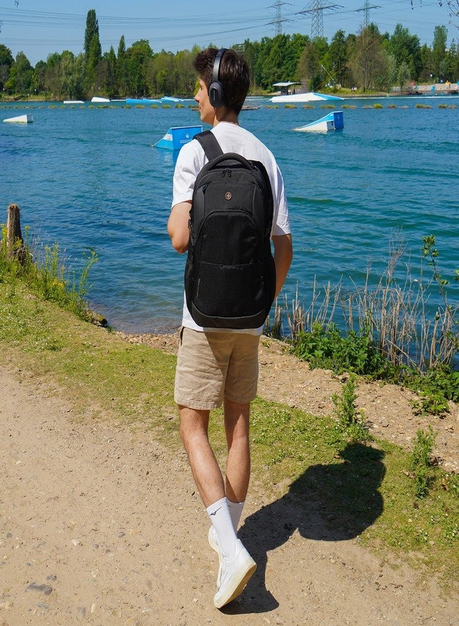 Swissdigital Design Travel Laptop Backpack, Laptops Backpack with USB Charging Port for Men Women Fits 16 Inch Notebook, Black | SD1670-01 - Image 3