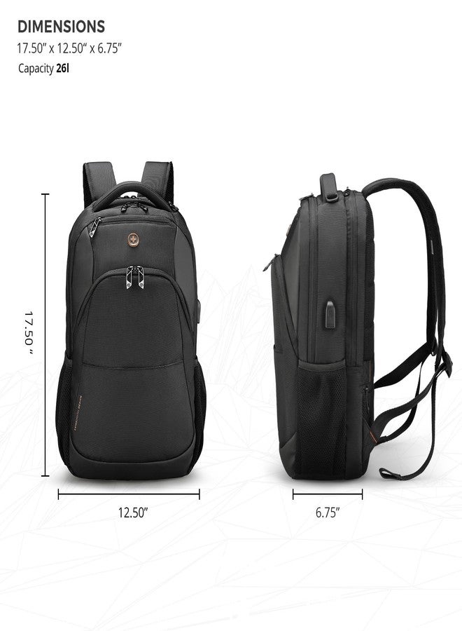 Swissdigital Design Travel Laptop Backpack, Laptops Backpack with USB Charging Port for Men Women Fits 16 Inch Notebook, Black | SD1670-01 - Image 4