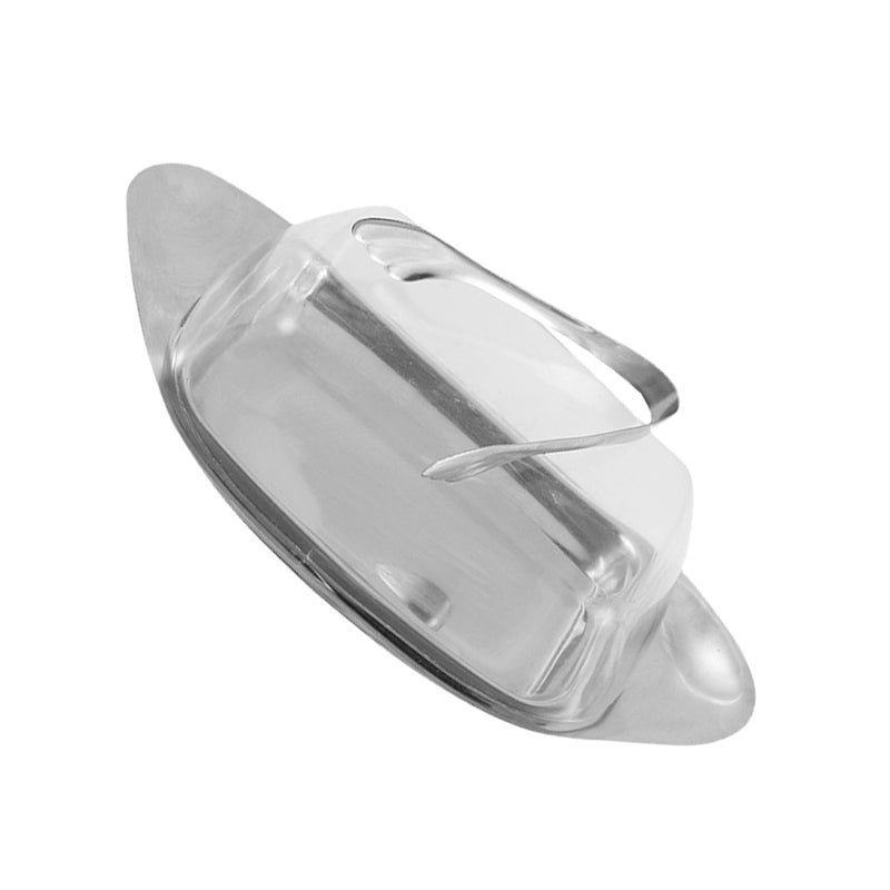 1 Set Stainless Household Cheese Storage Holder Dessert Plate - Image 1
