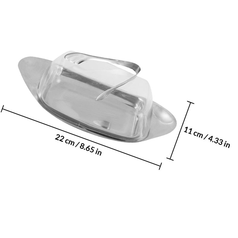 1 Set Stainless Household Cheese Storage Holder Dessert Plate - Image 2