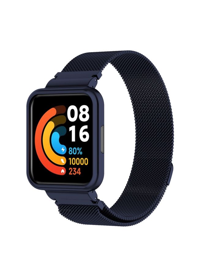 Replacement Strap Milanese Watch Band for Xiaomi Redmi Watch 2 Lite International Version Ink Blue
