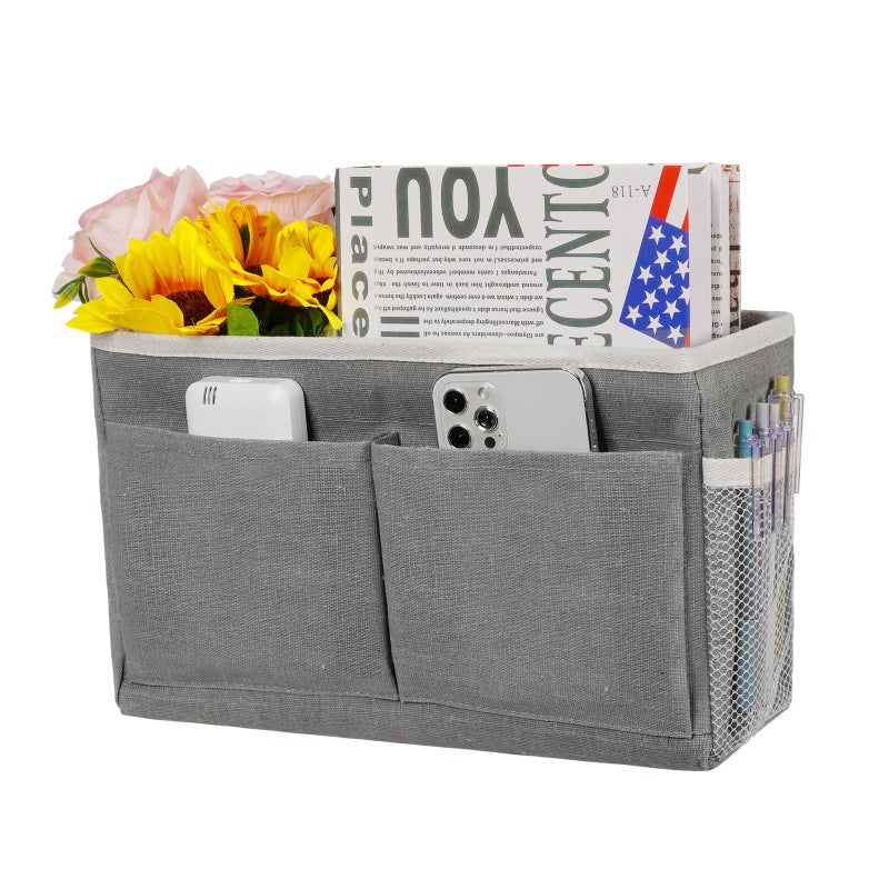Frjjthchy Frjjthchy Bedside Caddy Hanging Storage with Water Bottle Holder for Bunk Bed Hospital Bed Dorm Rooms Grey 