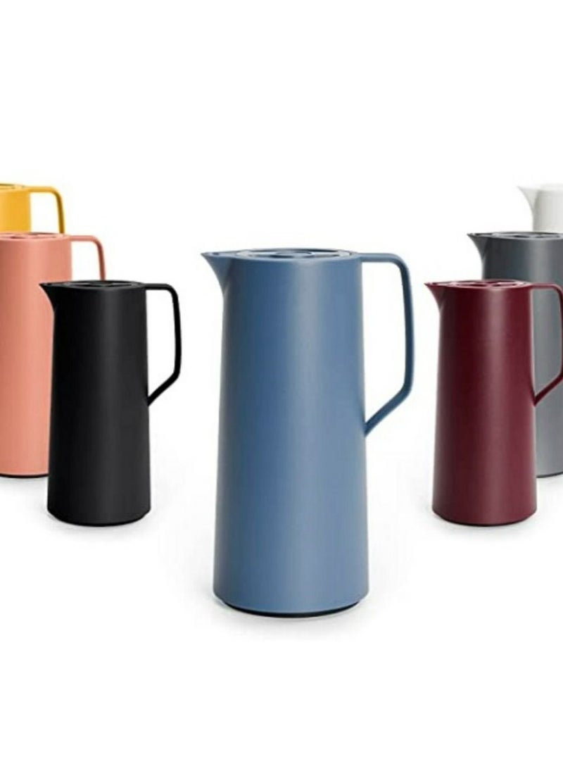 emsa Emsa N41703 Motiva Vacuum Jug | 1 Litre | Quick Press Closure | 12 Hours Hot, 24 Hours Cold | Glass Bulb |Flask| Made in Germany | Nordic Design | North Blue - Image 2