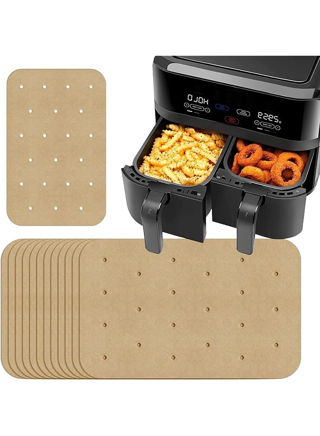 S-TOP 100PCS Unbleached Air Fryer Parchment Paper for Ninja Foodi Dual Air Fryer, 5.5'x8.5‘ Nonstick Air Fryer Liners Compatible with Ninja DZ201, DZ401 - Image 1