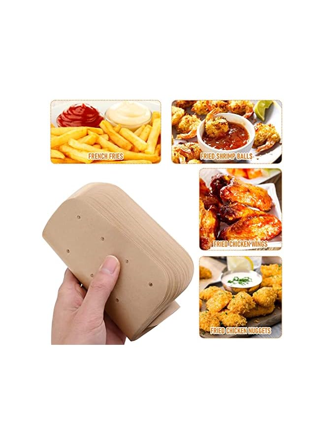 S-TOP 100PCS Unbleached Air Fryer Parchment Paper for Ninja Foodi Dual Air Fryer, 5.5'x8.5‘ Nonstick Air Fryer Liners Compatible with Ninja DZ201, DZ401 - Image 3