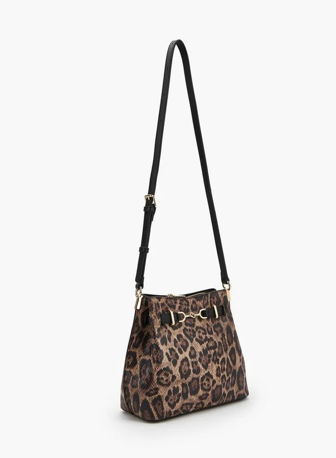 سيليست حقيبة كتف بطبعة حيوانات مع حزام قابل للتعديل