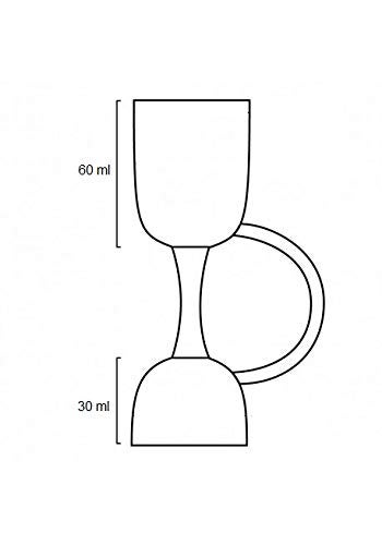 NJ OVERSEAS NJ Premium High Class Jigger with Handle 30 and 60 ml, Jigger with Handle, Shot Glass,Drink Bar Tool: 1pc. Limited Edition - Image 2