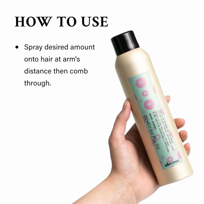 Davines This Is an Invisible No Gas Spray, Humidity-Resistant, Flexible Non-Aerosol Hairspray For Brushable Hold And Touchable Finish, 8 Oz. - Image 4