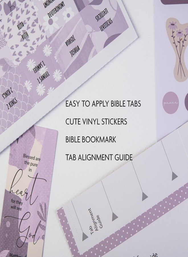 DIVERSEBEE Laminated Bible Tabs (Large Print, Easy to Apply), Bible Study Journaling Supplies, Bible Index Book Tabs for Women, Bible Accessories - Image 2