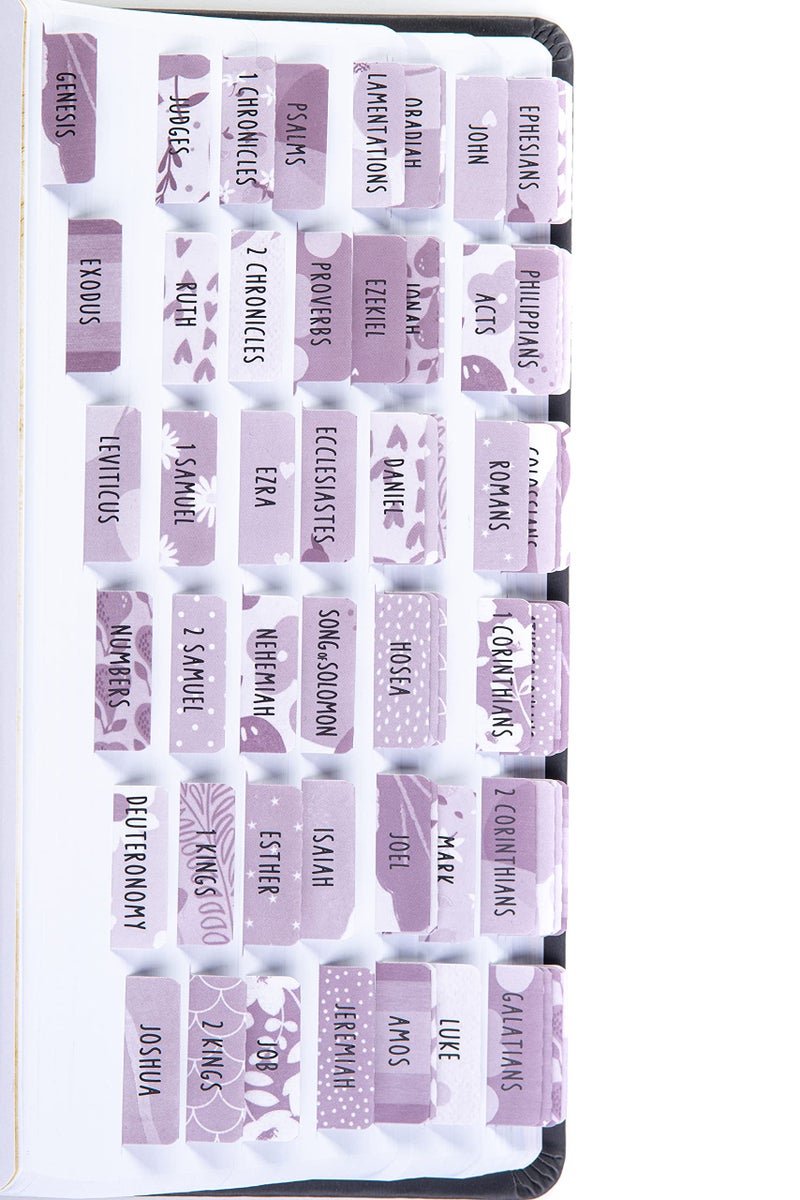 DIVERSEBEE Laminated Bible Tabs (Large Print, Easy to Apply), Bible Study Journaling Supplies, Bible Index Book Tabs for Women, Bible Accessories - Image 1