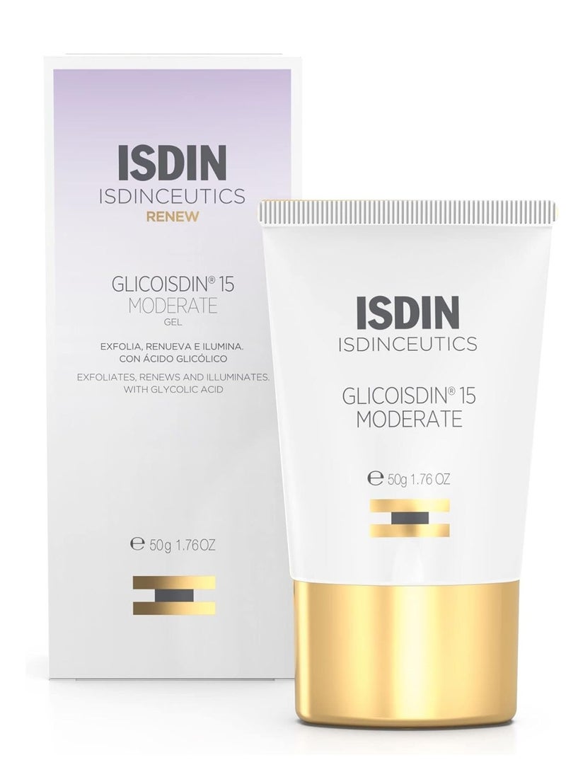 Isdinceutics Glicoisdin 15 Moderate Gel Exfoliates Renew Illuminate with Glycolic Acid Facial Peeling Gel 50gram