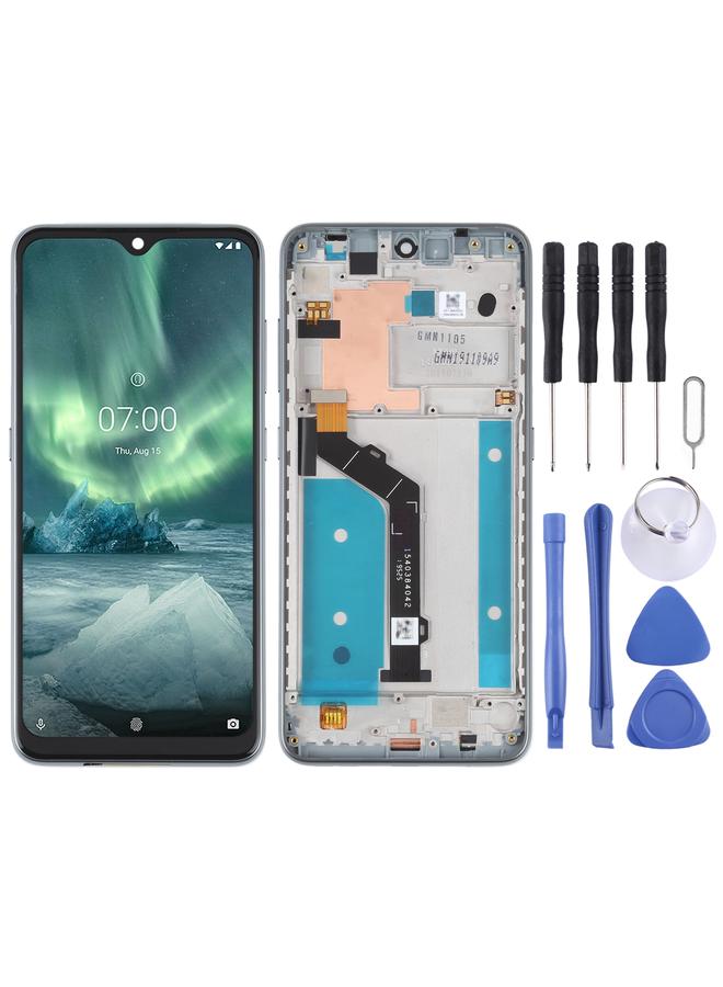 erorex Replacement Original LCD Screen For Nokia 7.2 / 6.2 Digitizer Full Assembly with Frame Silver - Image 1
