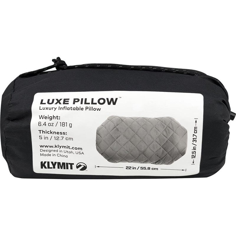 Klymit Luxe Travel Pillow, Lightweight Inflatable Hybrid Airplane, Backpacking, Hammock, and Camping Pillow, Grey - Image 2