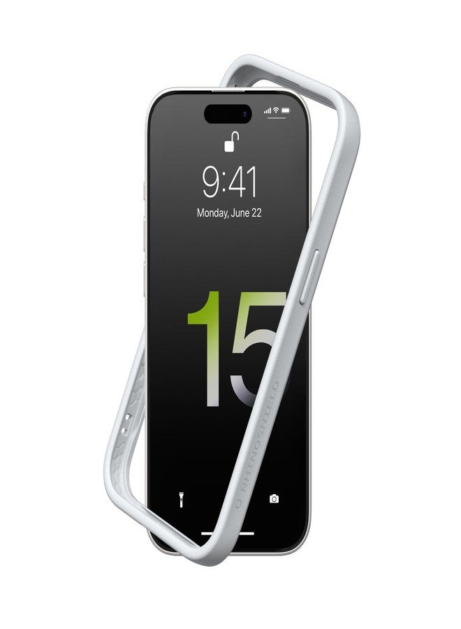 راينوشيلد جراب RhinoShield Bumper متوافق مع (آيفون 15 بلس)، حماية CrashGuard، جراب واقٍ ماص للصدمات بتصميم نحيف، حماية من السقوط من ارتفاع 3.5 متر، رمادي بلاتيني - Image 1