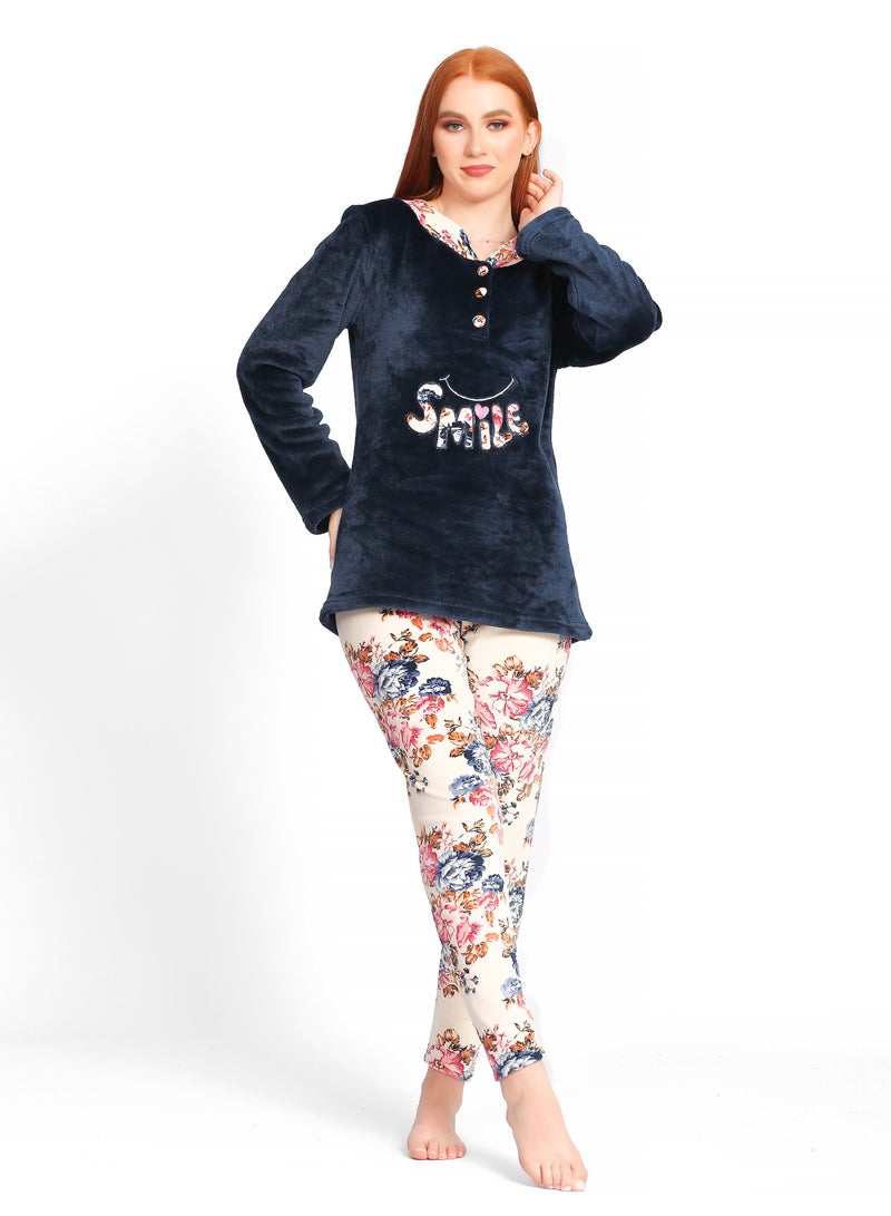 Dadoush Comfortable women's winter pajamas in soft fur 