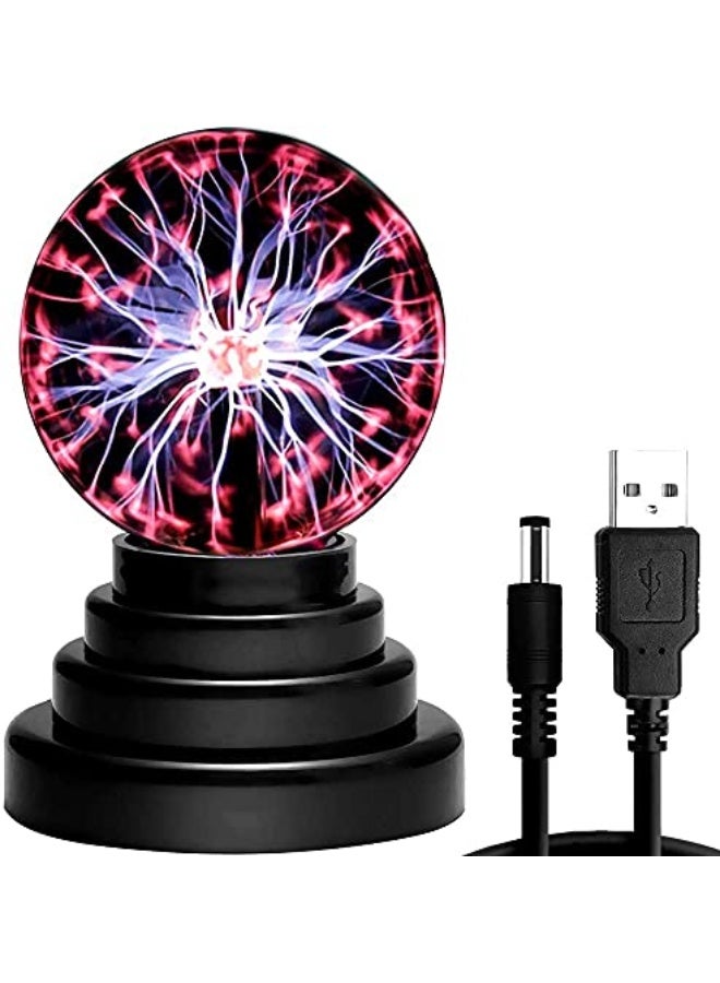 كرة بلازما كريستالية سحرية مع إضاءة LED وشحن USB لتزيين الطاولة، باللون الأسود، من كريسوريز - Image 1