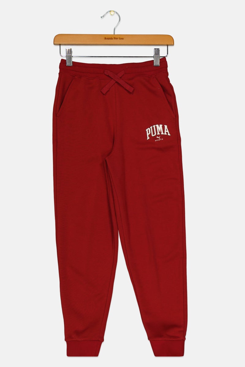 PUMA Kids Boy Brand logo Outdoor Sweatpants, Red - Image 1