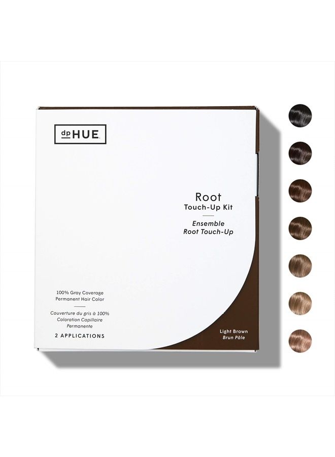 dpHUE Root Touch-Up Kit - Light Brown, 2 Applications - Permanent Grey Hair Touch Up & Root Cover Up Solution - Low Ammonia, Salon-Quality Creme Hair Color Made in Italy - Image 1
