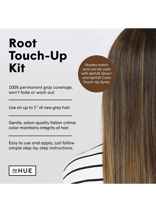 dpHUE Root Touch-Up Kit - Light Brown, 2 Applications - Permanent Grey Hair Touch Up & Root Cover Up Solution - Low Ammonia, Salon-Quality Creme Hair Color Made in Italy - Image 3