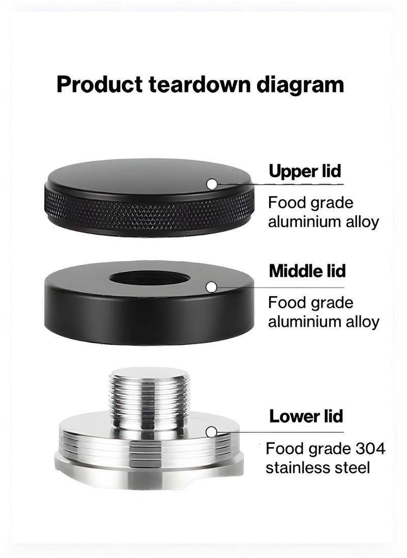 3-Angled Slopes Adjustable Espresso Coffee Distributor Tool/Leveler Black 51mm