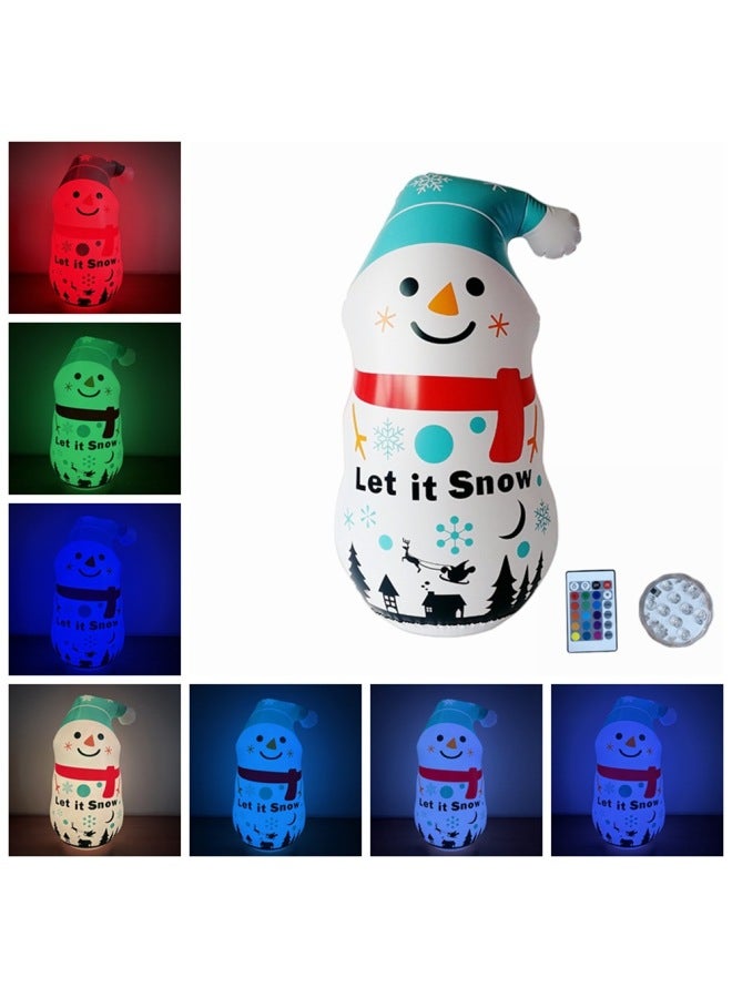 Loquat Cross Border Snowman Santa Claus Toy Tumbler  Pumpkin Man Party Decoration Gas Model-Color:Luminous Snowman Tumbler - Image 1