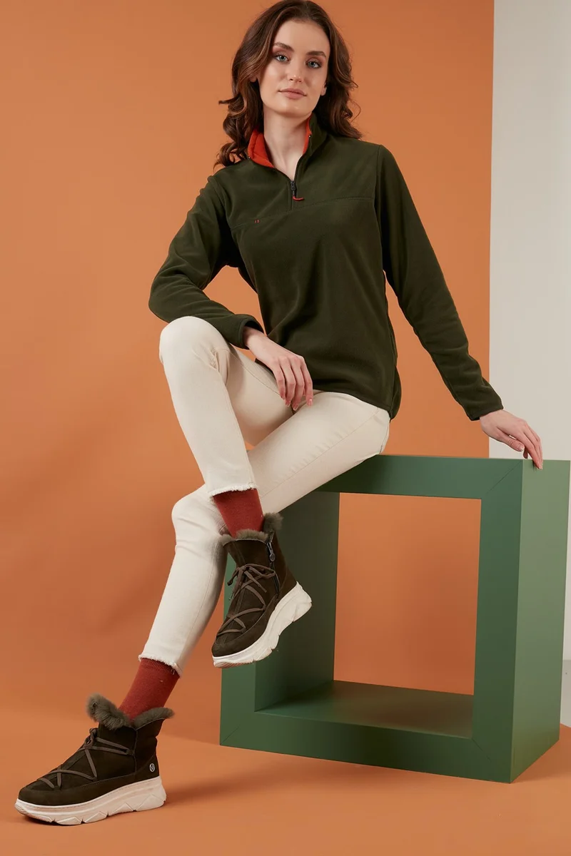 ليلا Half Zipper Stand Collar Women's Fleece 5907000