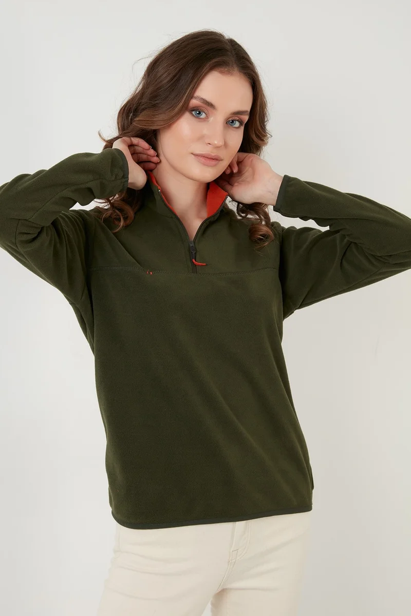 ليلا Half Zipper Stand Collar Women's Fleece 5907000